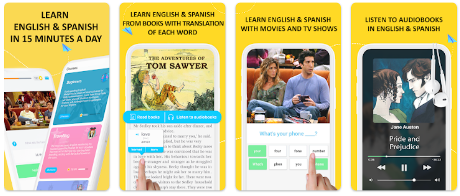 ۶. اپلیکیشن EWA: Learn English & Spanish