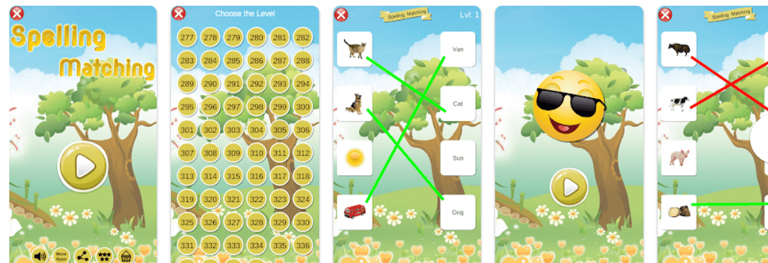  برنامه Kids Spelling Matching Game