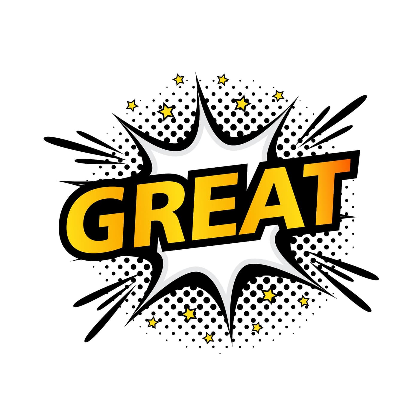 تصویر سفیدی که روی آن به انگلیسی نوشته شده great