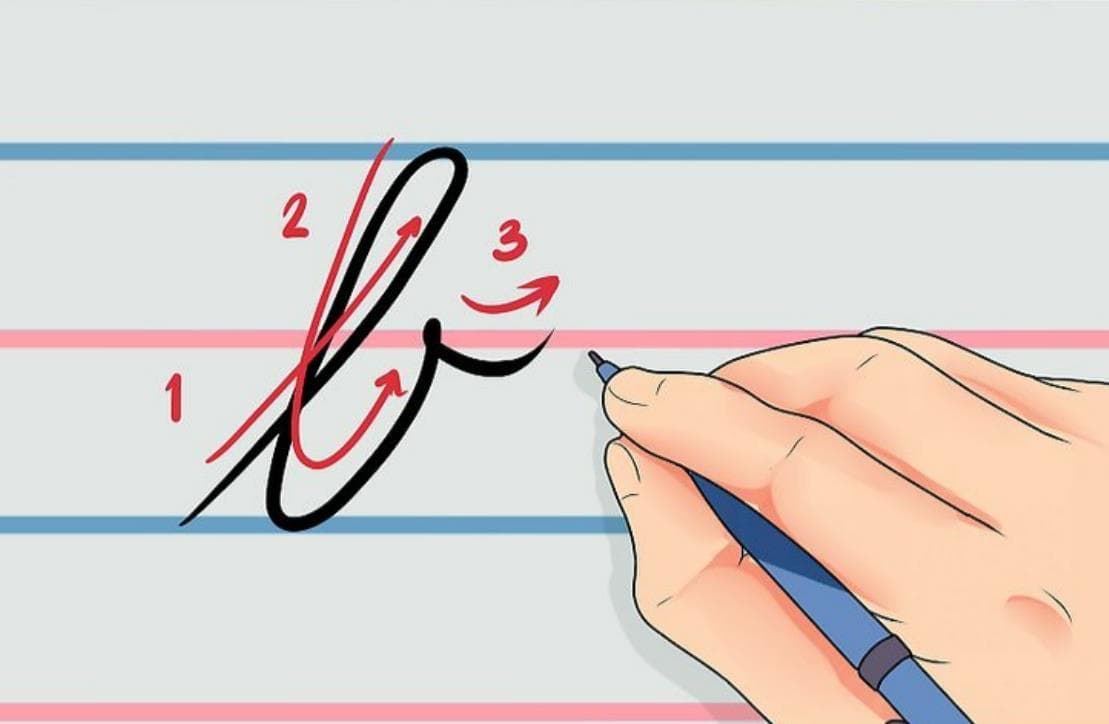 آموزش خوشنویسی انگلیسی حرف b