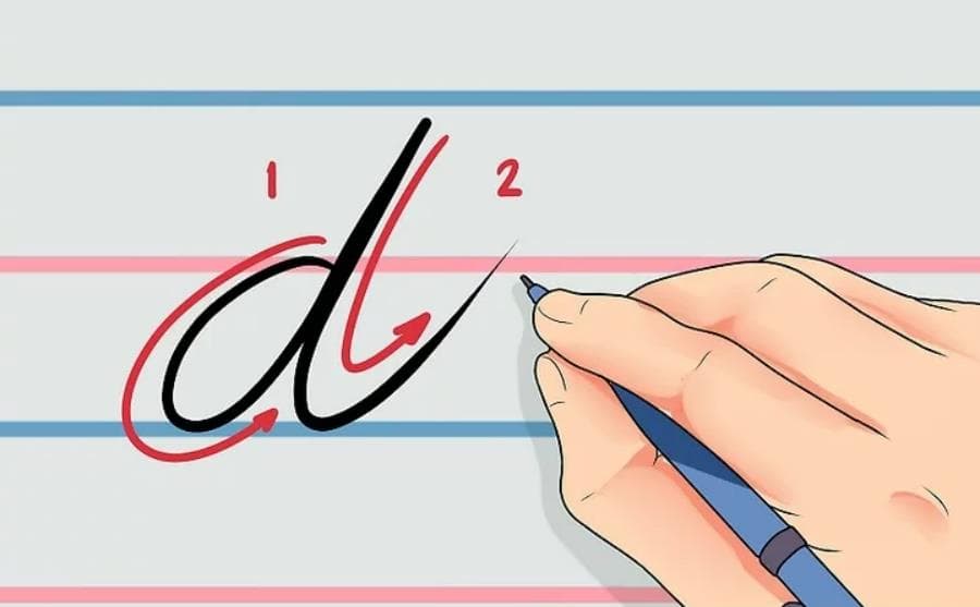 آموزش خوشنویسی انگلیسی حرف d