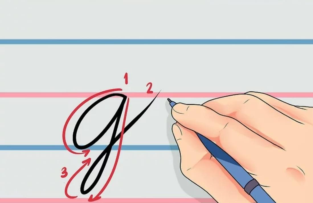 آموزش خوشنویسی انگلیسی حرف g