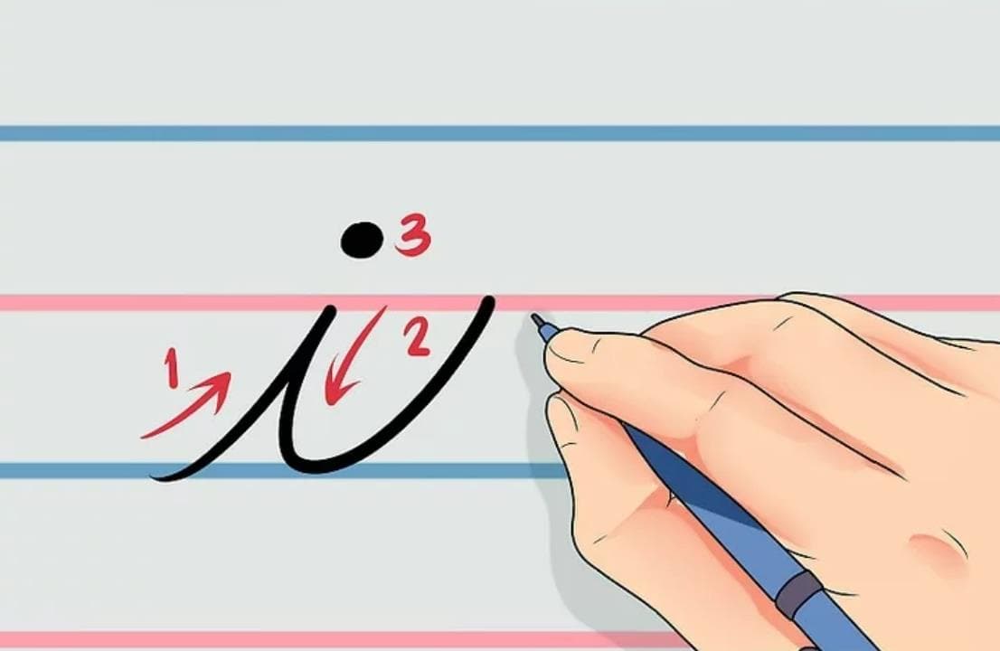 آموزش خوشنویسی انگلیسی حرف i