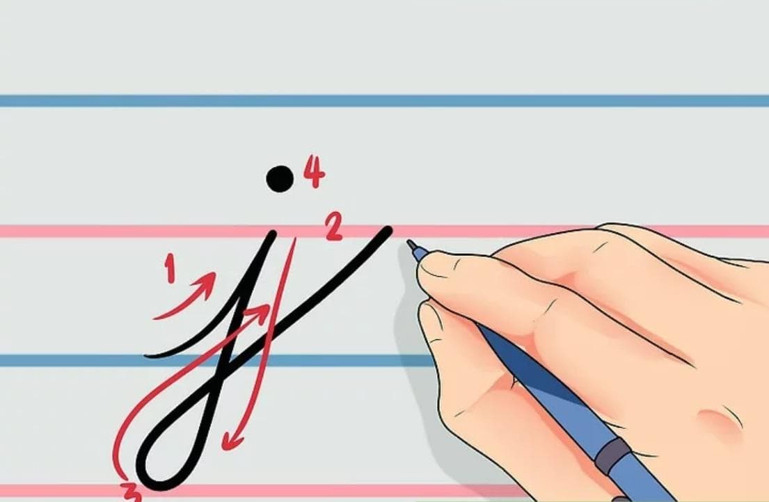 آموزش خوشنویسی انگلیسی حرف j