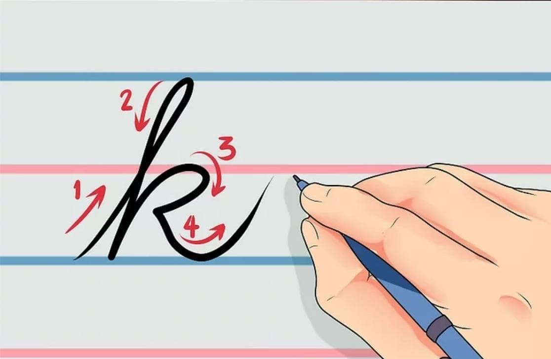 آموزش خوشنویسی انگلیسی حرف k