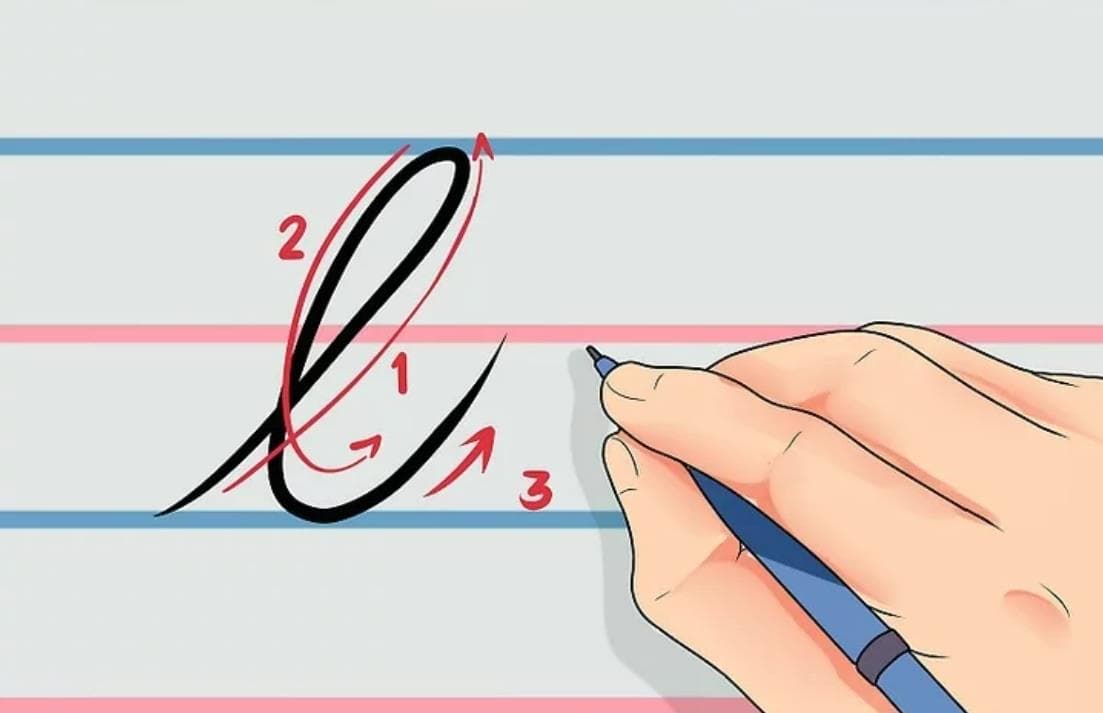 آموزش خوشنویسی انگلیسی حرف l