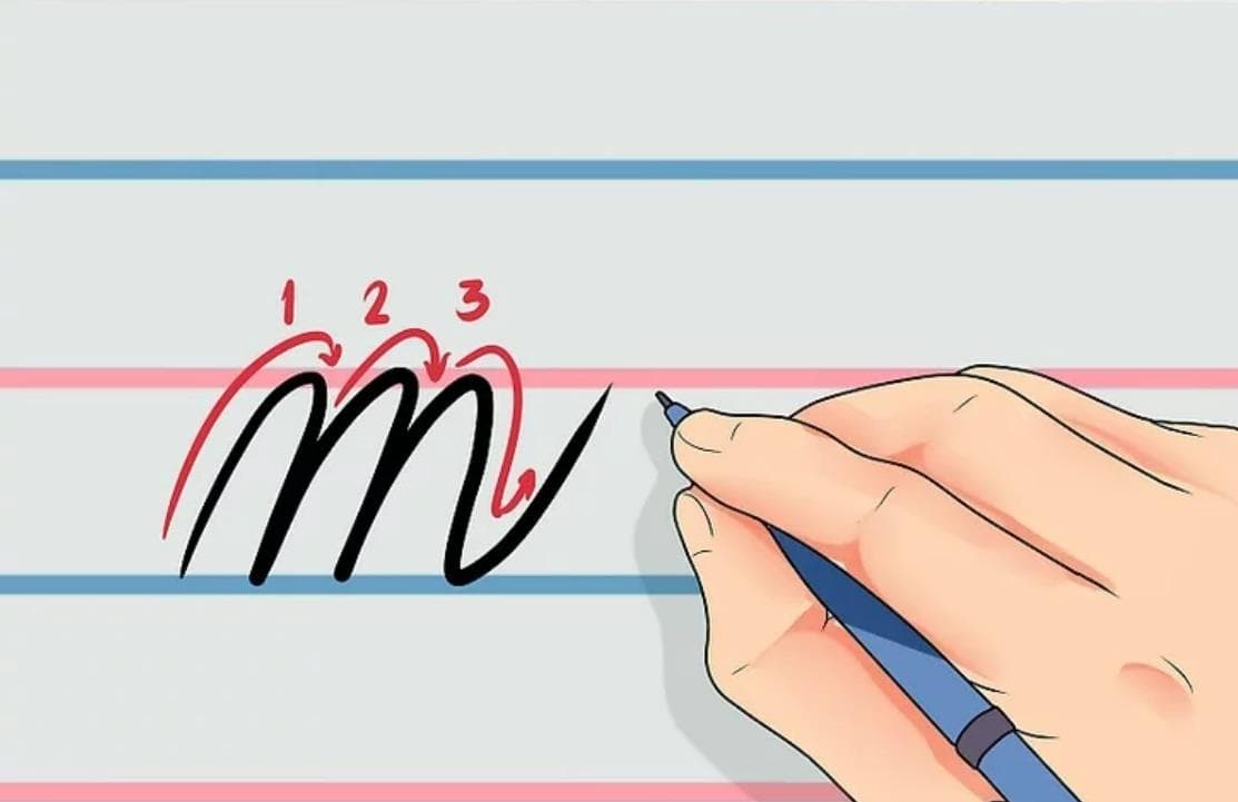 آموزش خوشنویسی انگلیسی حرف m
