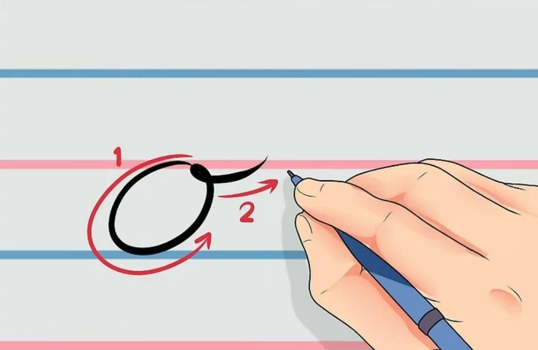 آموزش خوشنویسی انگلیسی حرف o