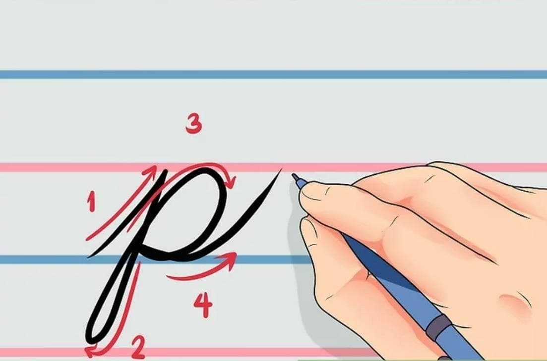 آموزش خوشنویسی انگلیسی حرف p