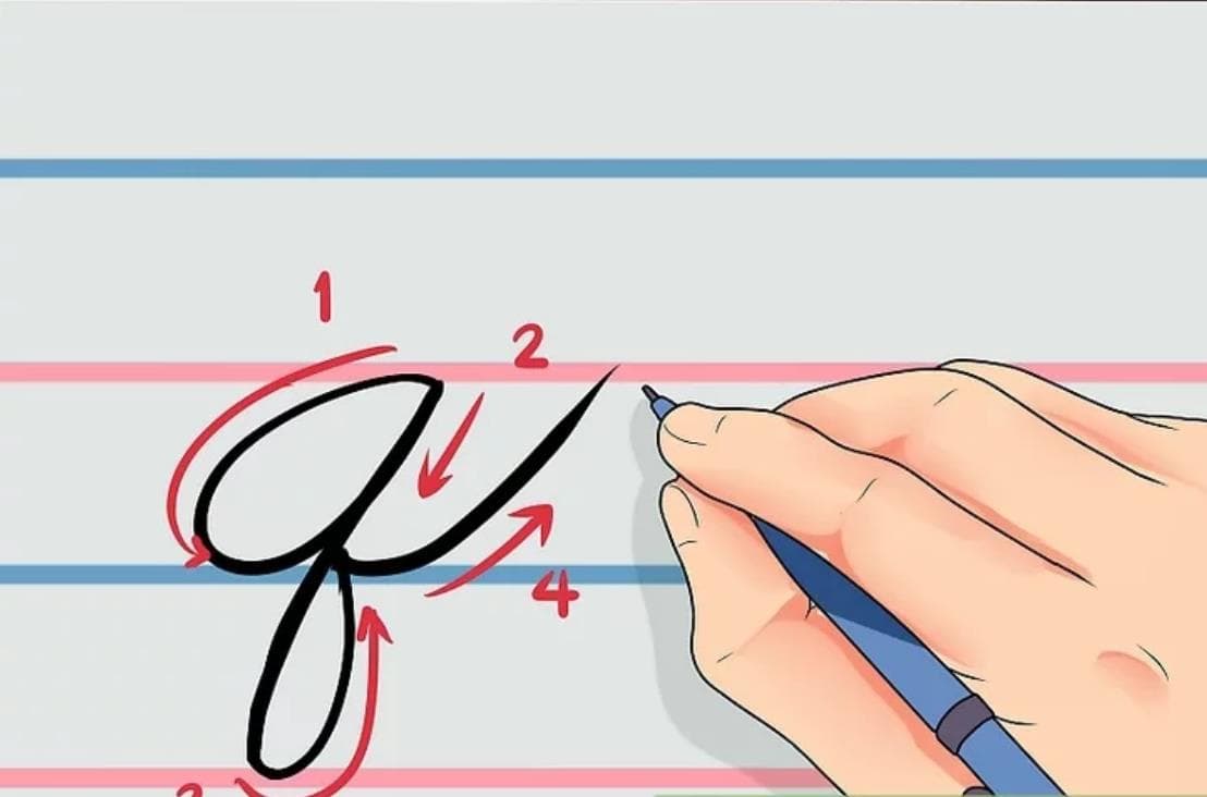 آموزش خوشنویسی انگلیسی حرف q