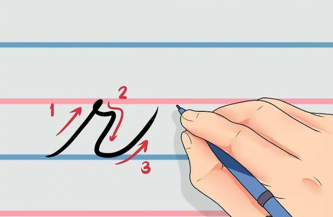 آموزش خوشنویسی انگلیسی حرف r