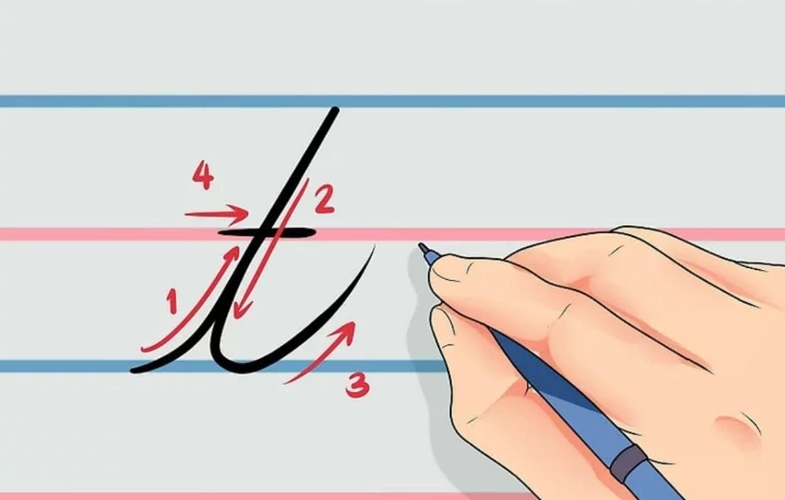 آموزش خوشنویسی انگلیسی حرف t