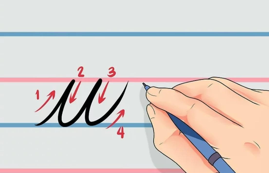 آموزش خوشنویسی انگلیسی حرف u