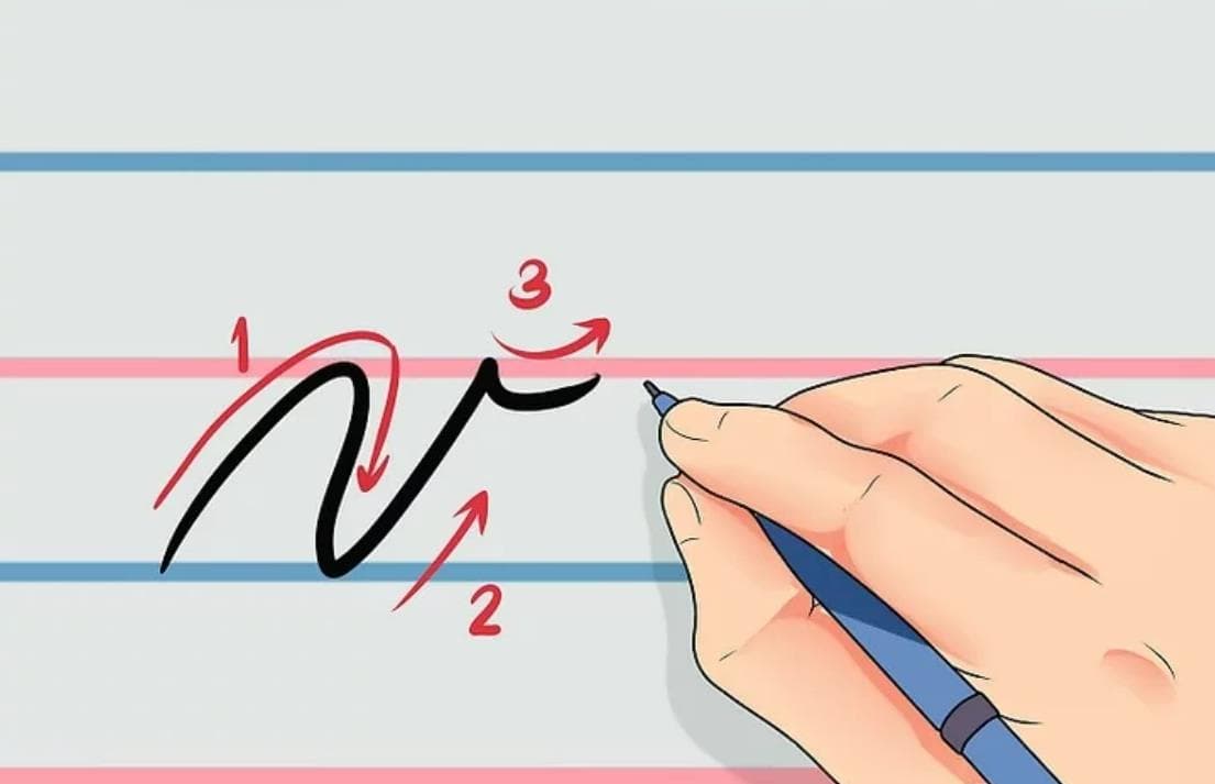 آموزش خوشنویسی انگلیسی حرف v