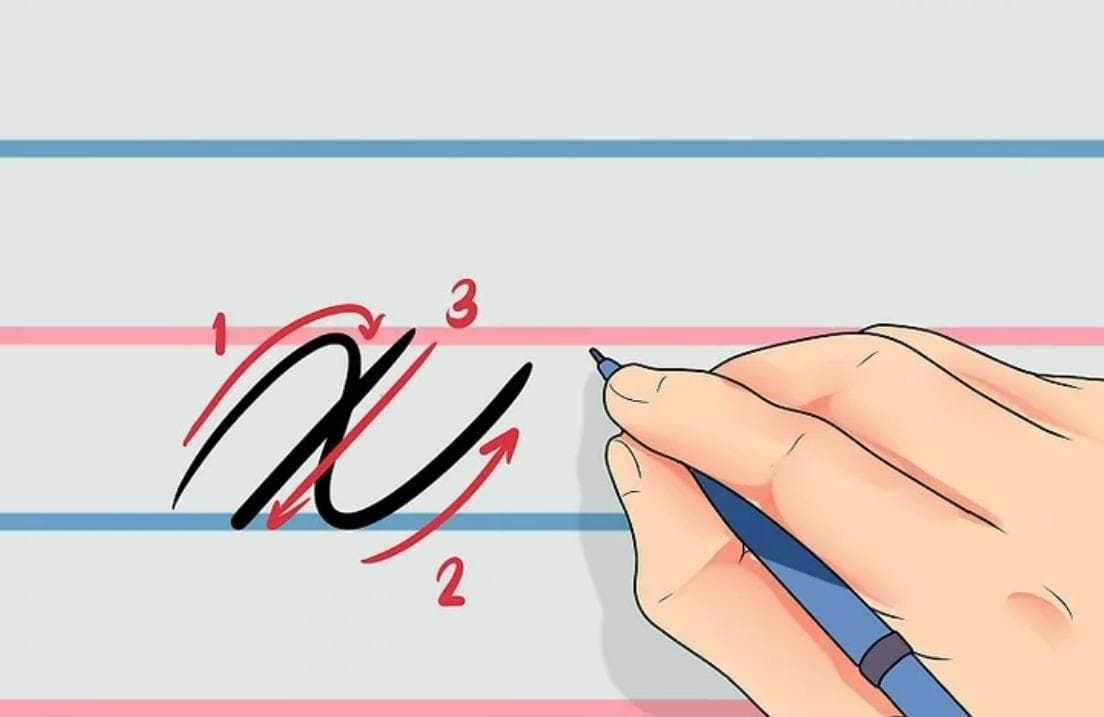 آموزش خوشنویسی انگلیسی حرف x