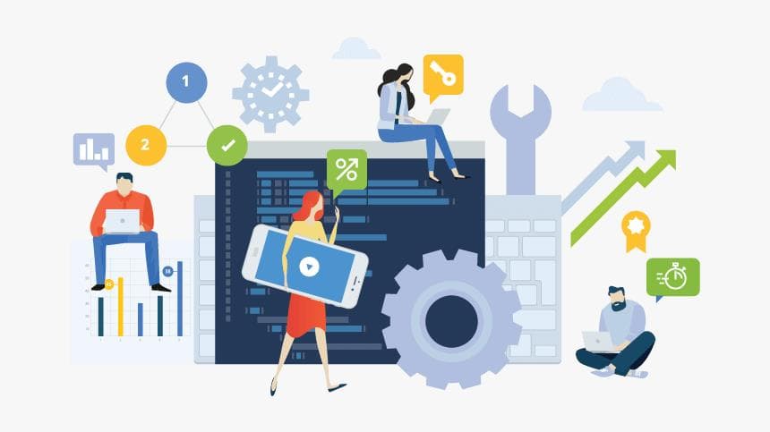 تصویری کارتونی از تنظیمات و نصب اپلیکیشن