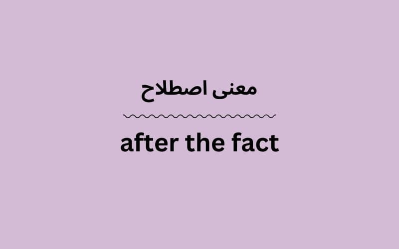 معنی after the fact