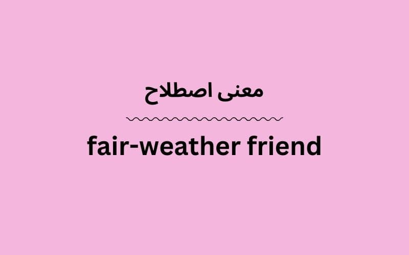 معنی fair-weather friend