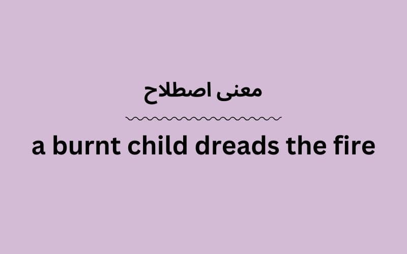 معنی a burnt child dreads the fire