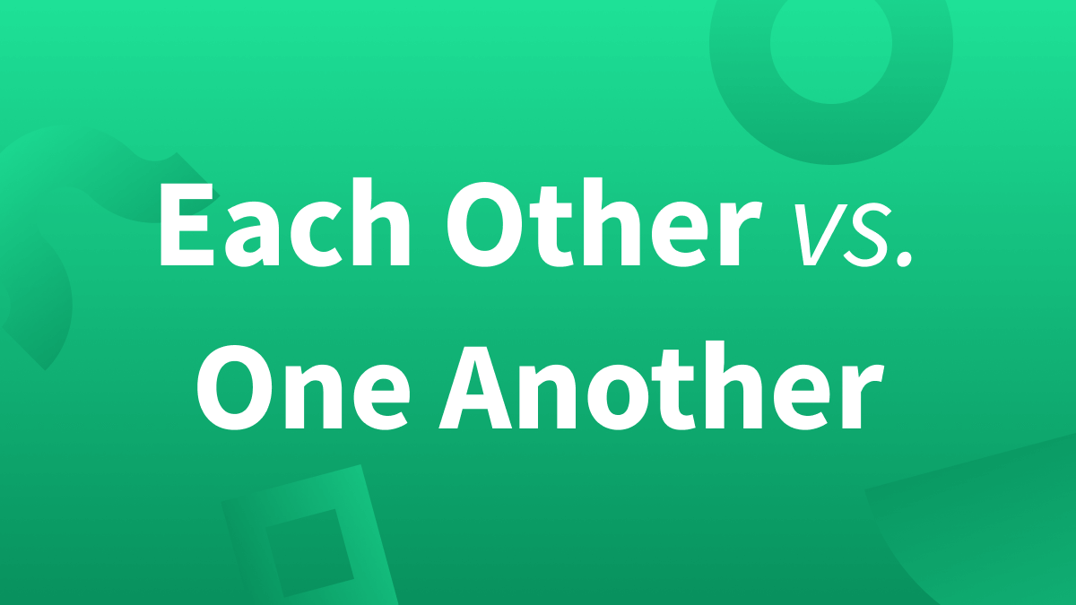 each other one another