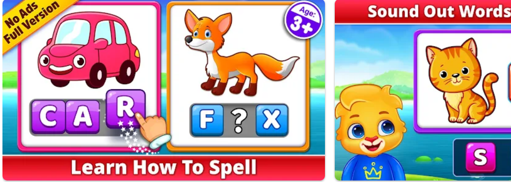  برنامه Spelling & Phonics: Kids Games