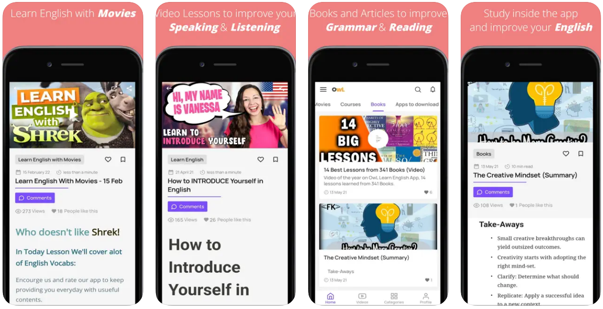 اپلیکیشن Owl: Learn English with Movies