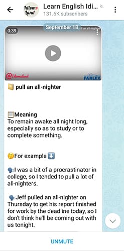 تصویری از کانال تلگرام English idiom land