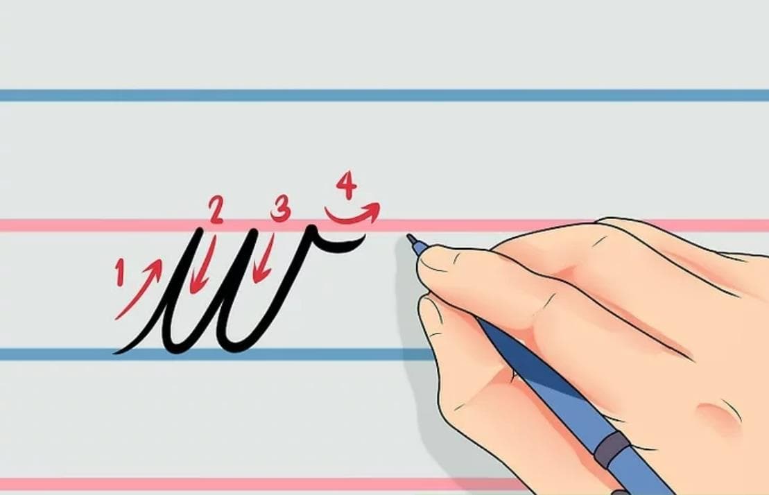 آموزش خوشنویسی انگلیسی حرف w