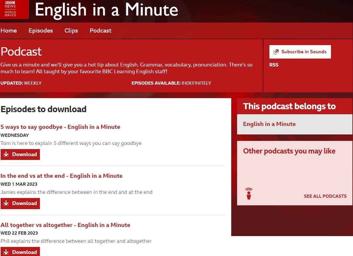 پادکست English in a Minute