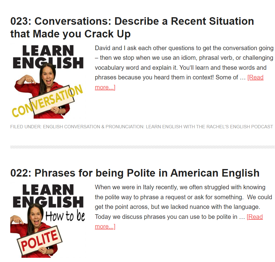پادکست Learn English with Rachel
