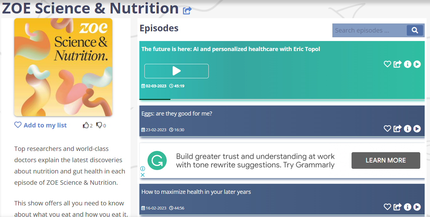 پادکست ZOE Science & Nutrition