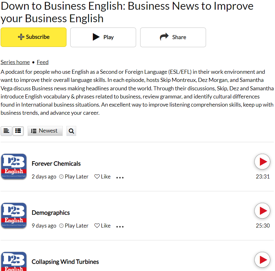 پادکست Down to Business English