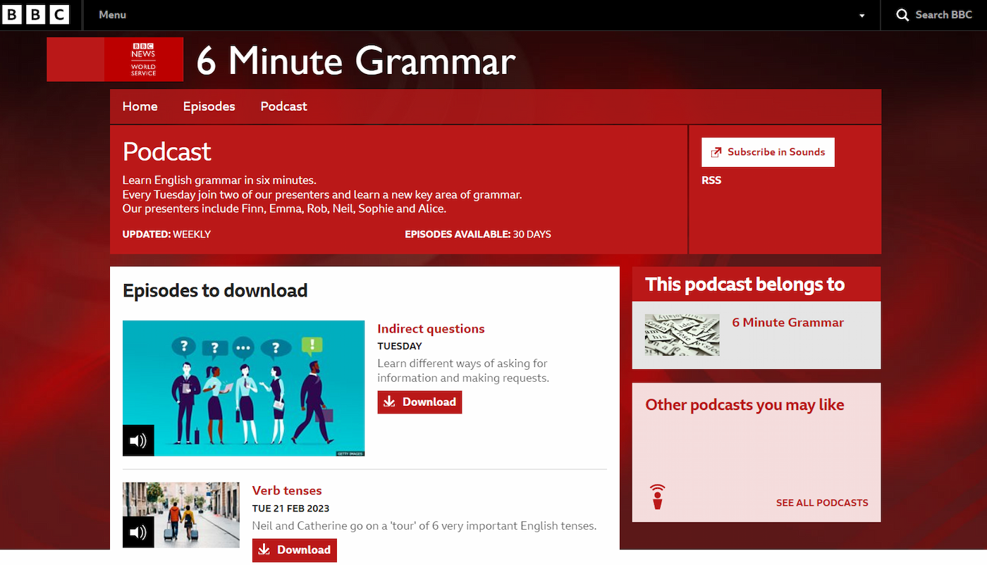 پادکست 6 Minute Grammar