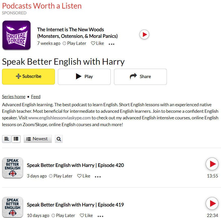  پادکست Speak Better English with Harry