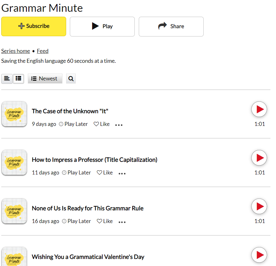 پادکست Grammar Minute