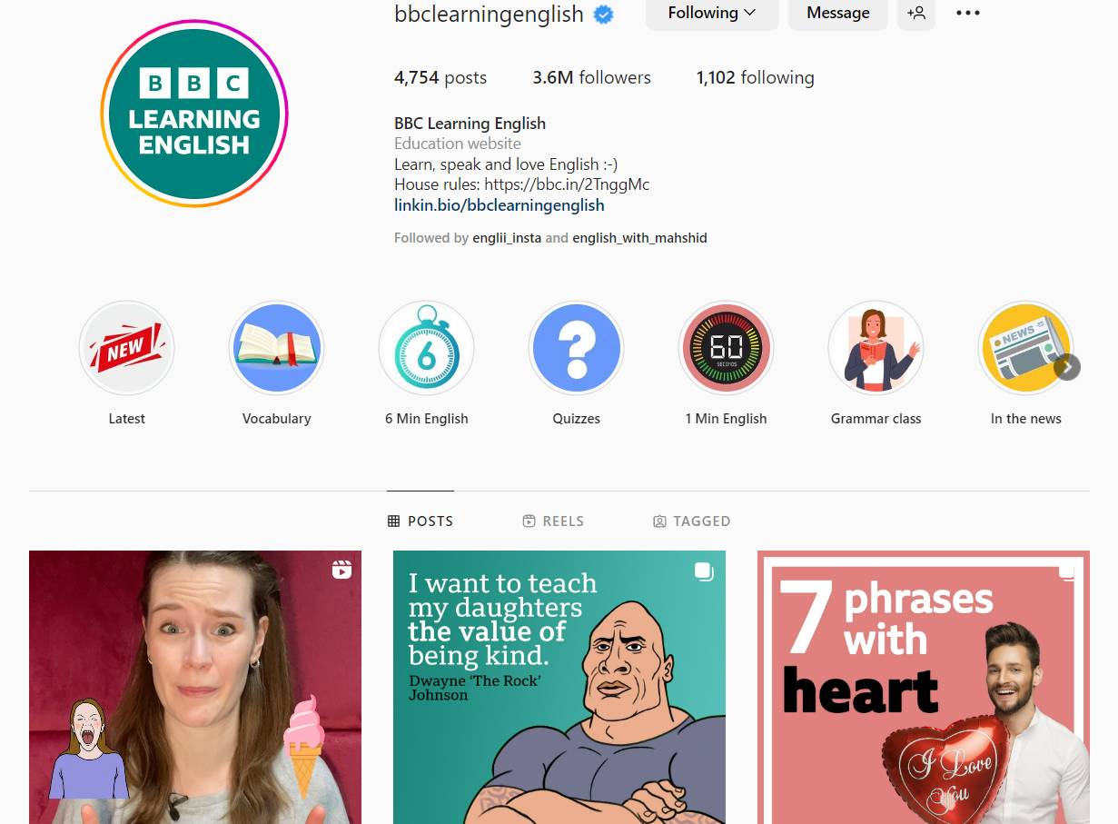 پیج BBC Learning English