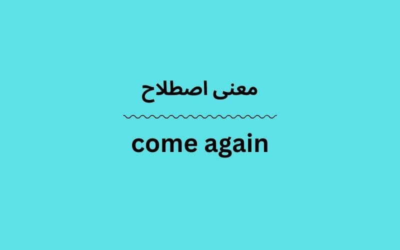 معنی come again