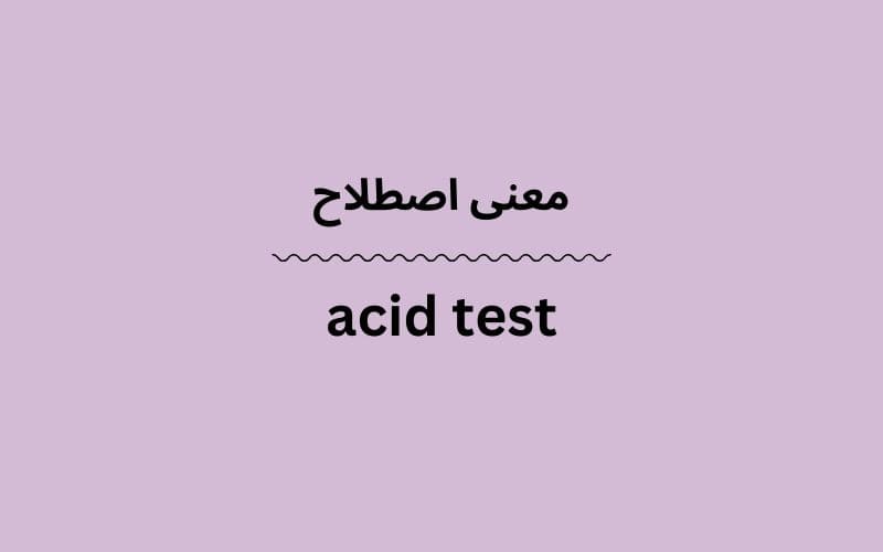 معنی acid test