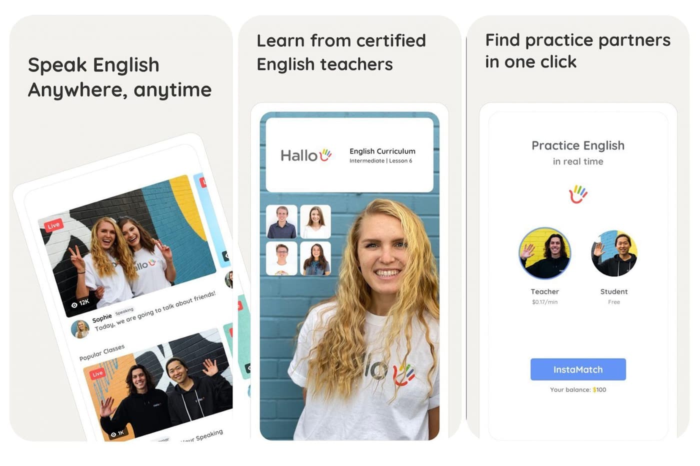 اپلیکیشن مکالمه زبان انگلیسی Hallo