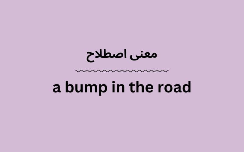 معنی a bump in the road