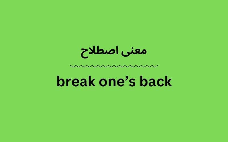 معنی break one’s back