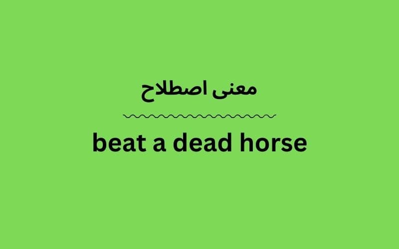 معنی beat a dead horse