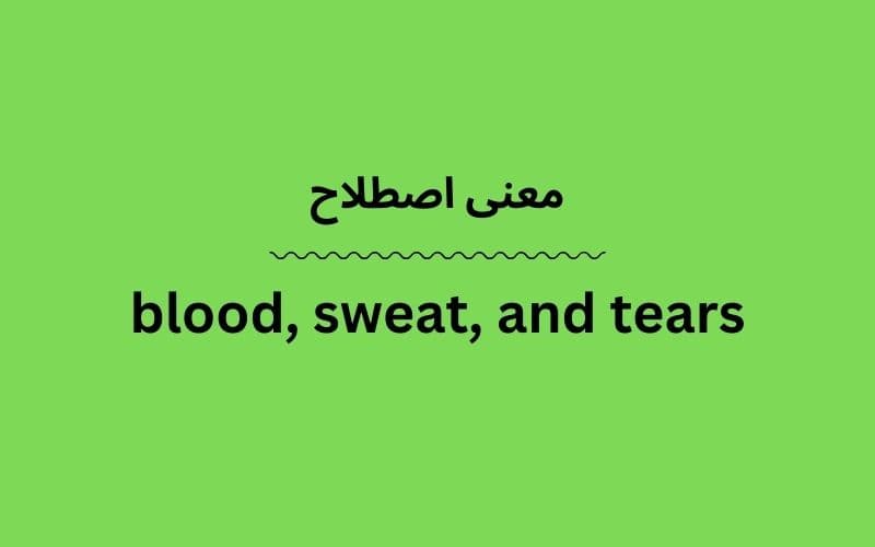 معنی blood, sweat, and tears