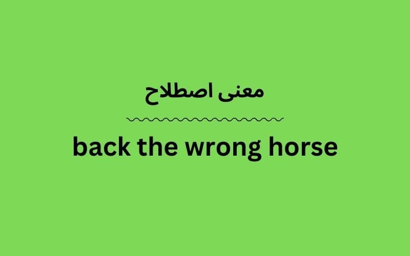 معنی back the wrong horse