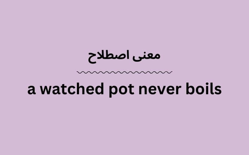 معنی a watched pot never boils