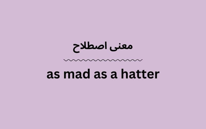 معنی as mad as a hatter
