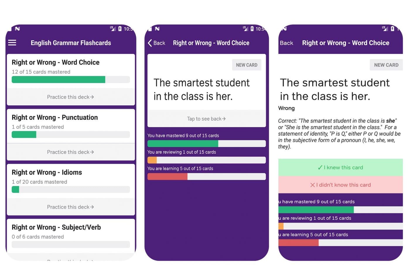 English Grammar Flashcards اپلیکیشن