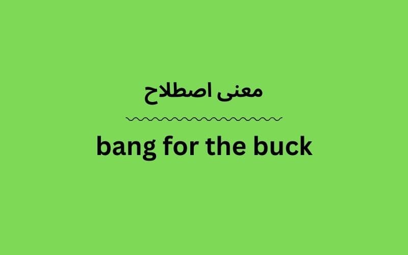 معنی bang for the buck