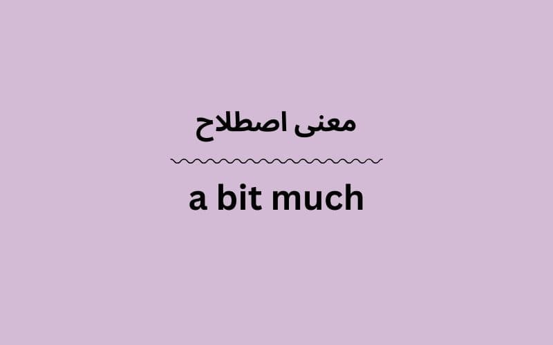 معنی a bit much