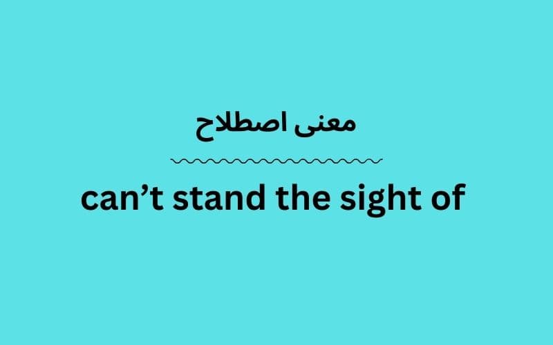 معنی can’t stand the sight of